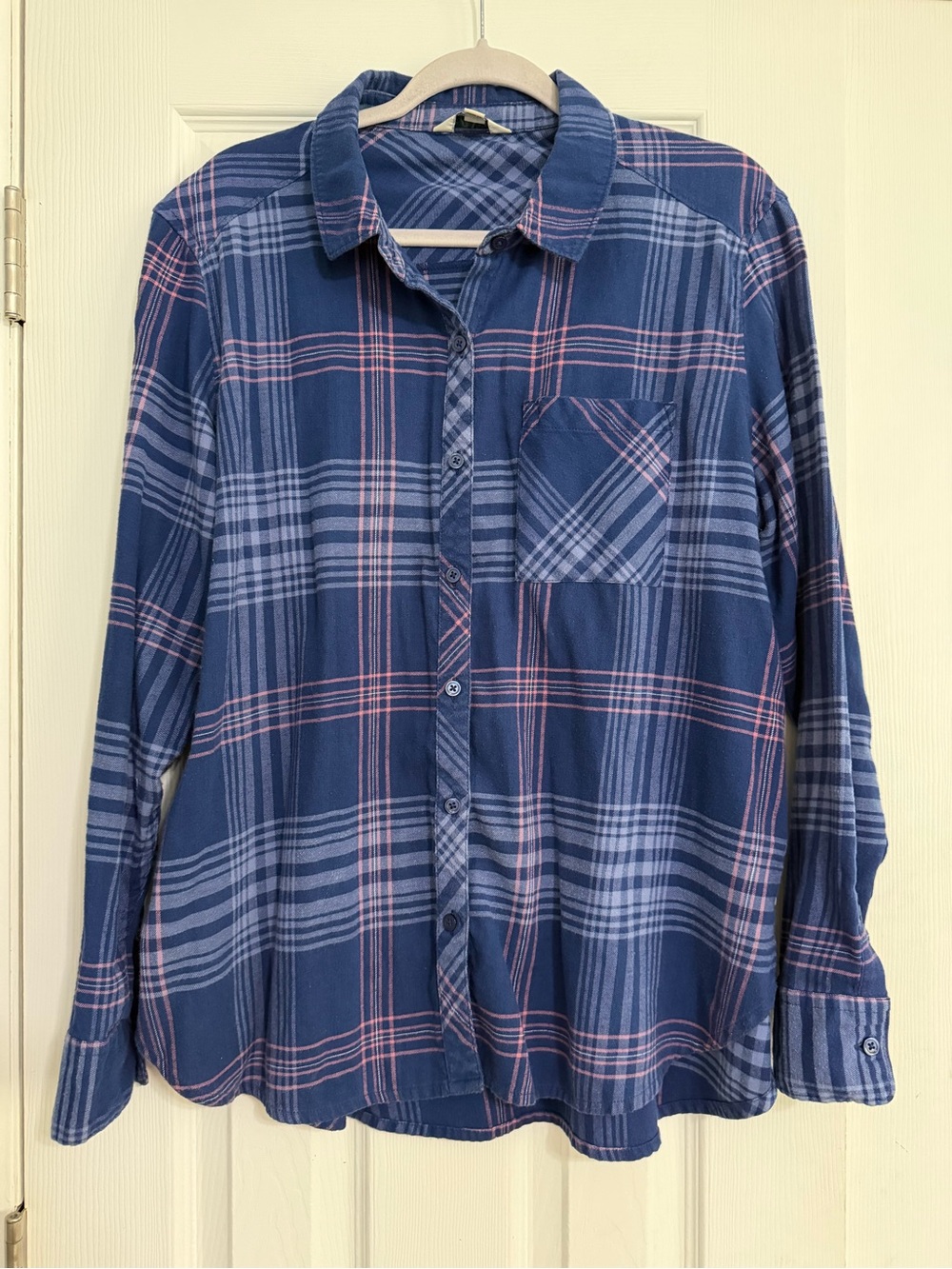 Orvis blue pink plaid long sleeve button down women’s‎ size XL outdoor casual